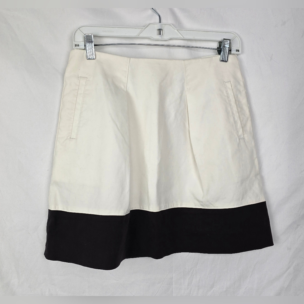 J. Crew Minimalist Pleated Cotton Business Casual A-Line Skirt Women's sz 2